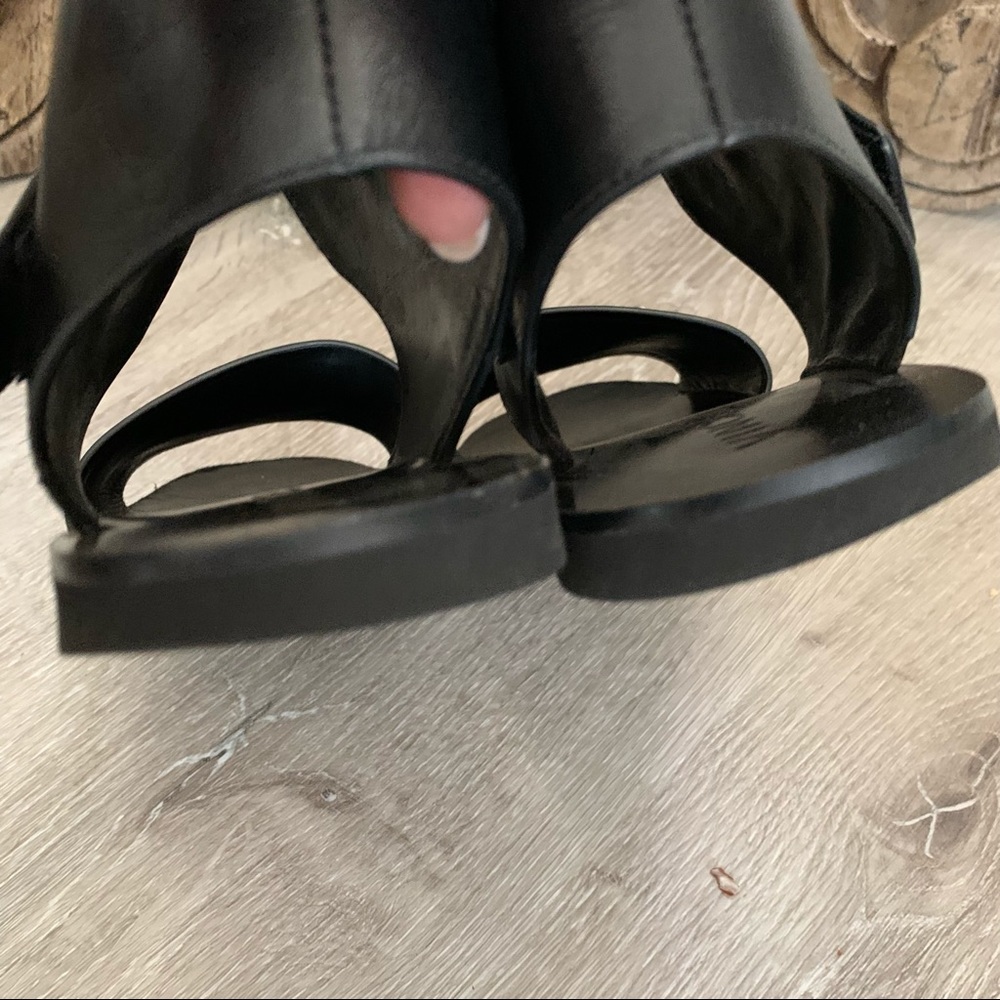 VINCE Sage Flat Sandal Black Leather Women’s 6.5 - Picture 4 of 9